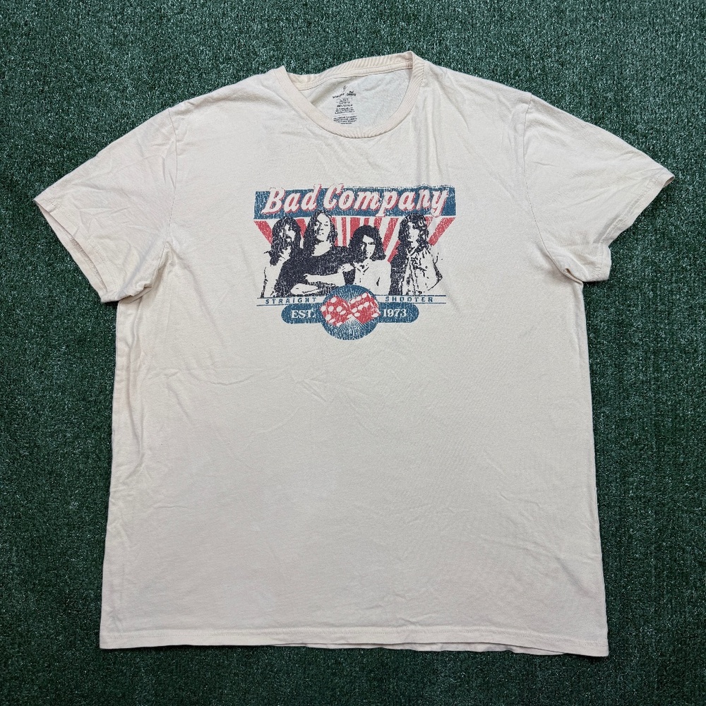 Bad Company x Wrangler T Shirt Men's Size XL White Short Sleeve Crew Neck Tee